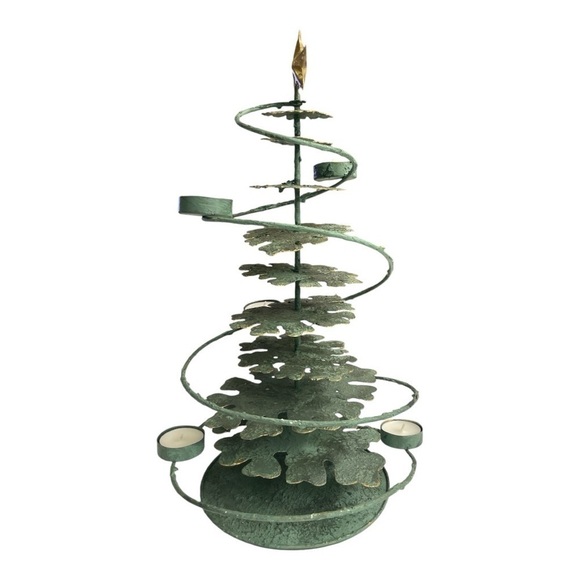 RARE VTG Hallmark Metal Christmas Tree Candle Holder Decoration Table Top 17"T - Picture 3 of 11